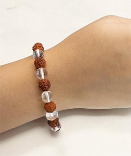 Rudraksha and Crystal bracelet