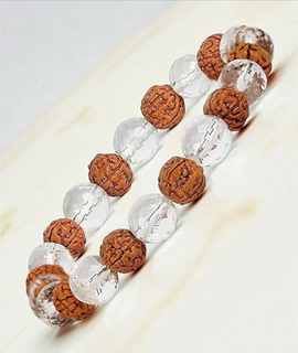 Rudraksha and Crystal bracelet